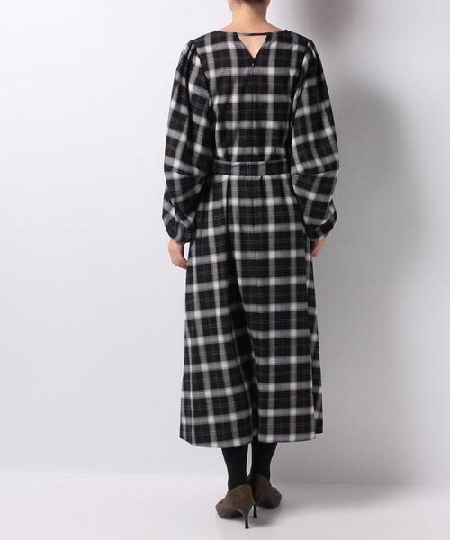 en recre(アンレクレ)の「チェックロングワンピ-ス(ワンピース・レディース・ブラック/ダークネイビー・2)」の21枚目の写真