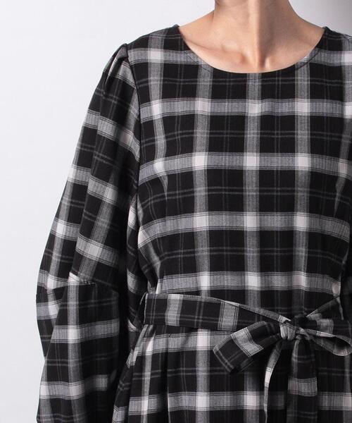en recre(アンレクレ)の「チェックロングワンピ-ス(ワンピース・レディース・ブラック/ダークネイビー・2)」の22枚目の写真