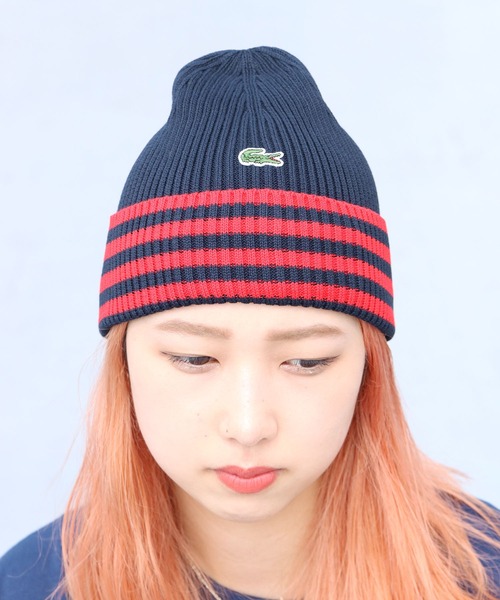LACOSTE（ラコステ）の「LACOSTE/ラコステ ボーダーニット帽 ビーニー