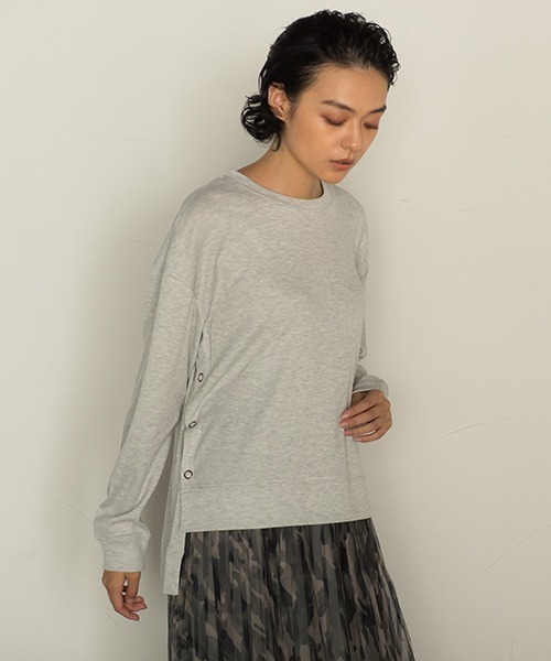 socolla（ソコラ）の「【socolla】2WAYワッフルポンチョプルオーバー（Tシャツ/カットソー・レディース・ブラック/ブラウン/グレー・M）」の3枚目の写真