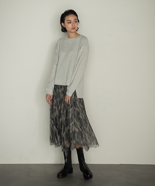 socolla（ソコラ）の「【socolla】2WAYワッフルポンチョプルオーバー（Tシャツ/カットソー・レディース・ブラック/ブラウン/グレー・M）」の4枚目の写真