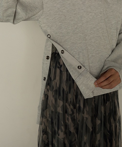 socolla（ソコラ）の「【socolla】2WAYワッフルポンチョプルオーバー（Tシャツ/カットソー・レディース・ブラック/ブラウン/グレー・M）」の8枚目の写真