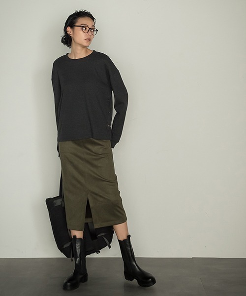 socolla（ソコラ）の「【socolla】2WAYワッフルポンチョプルオーバー（Tシャツ/カットソー・レディース・ブラック/ブラウン/グレー・M）」の9枚目の写真