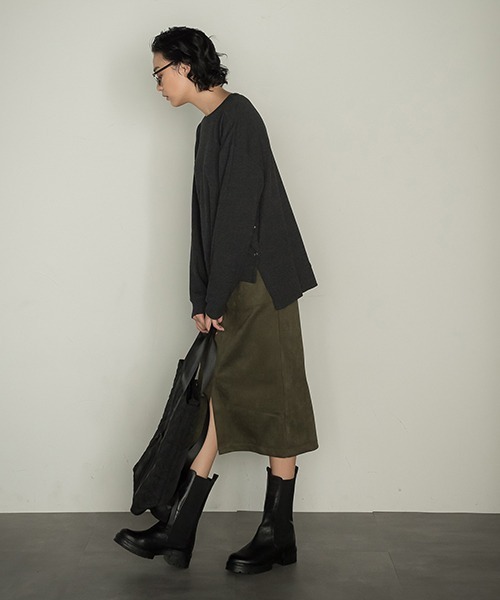 socolla（ソコラ）の「【socolla】2WAYワッフルポンチョプルオーバー（Tシャツ/カットソー・レディース・ブラック/ブラウン/グレー・M）」の11枚目の写真