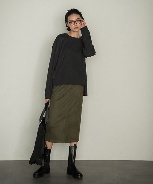 socolla（ソコラ）の「【socolla】2WAYワッフルポンチョプルオーバー（Tシャツ/カットソー・レディース・ブラック/ブラウン/グレー・M）」の12枚目の写真