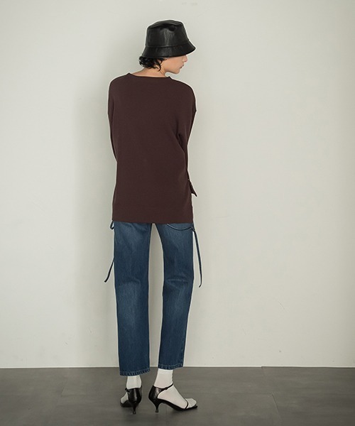 socolla（ソコラ）の「【socolla】2WAYワッフルポンチョプルオーバー（Tシャツ/カットソー・レディース・ブラック/ブラウン/グレー・M）」の18枚目の写真