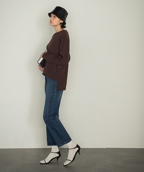 socolla（ソコラ）の「【socolla】2WAYワッフルポンチョプルオーバー（Tシャツ/カットソー・レディース・ブラック/ブラウン/グレー・M）」の19枚目の写真