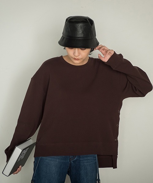 socolla（ソコラ）の「【socolla】2WAYワッフルポンチョプルオーバー（Tシャツ/カットソー・レディース・ブラック/ブラウン/グレー・M）」の21枚目の写真