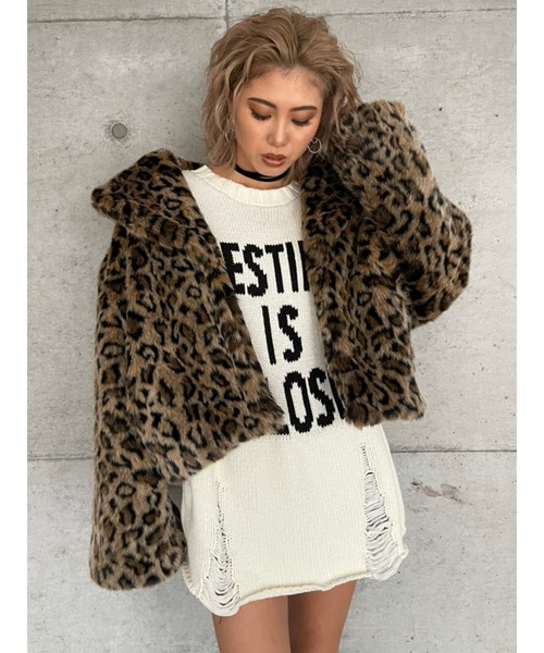 EGOIST BIGカラーエコファーブルゾンⅠ ヒョウ柄 FISH レオパード柄