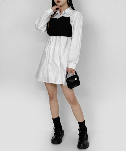 セール Chain Bustier Shirt One Piece チェーンビスチェシャツワンピース ワンピース Lveu ラブユ のファッション通販 Zozotown