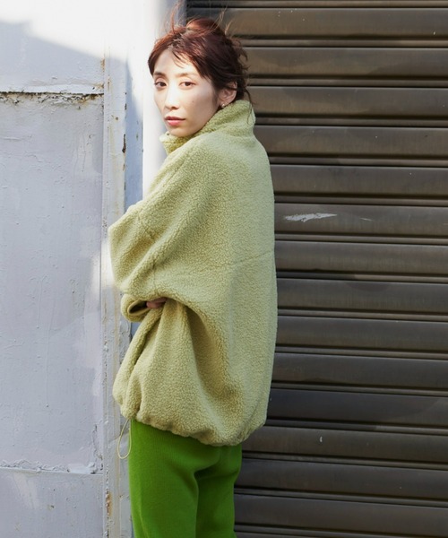 Auntie Rosa Holiday(アンティローザホリデー)の「ハーフジップボアプルオーバー(スウェット・レディース・ライトグリーン/アイボリー/ライトブルー・FREE)」の7枚目の写真