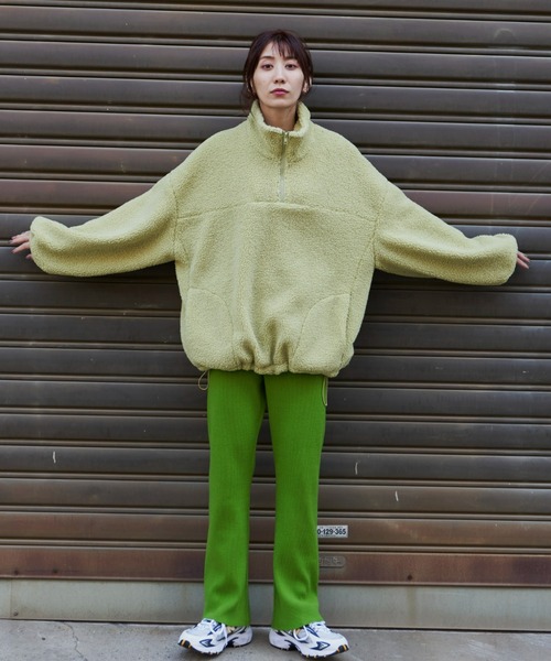 Auntie Rosa Holiday(アンティローザホリデー)の「ハーフジップボアプルオーバー(スウェット・レディース・ライトグリーン/アイボリー/ライトブルー・FREE)」の15枚目の写真