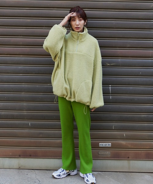 Auntie Rosa Holiday(アンティローザホリデー)の「ハーフジップボアプルオーバー(スウェット・レディース・ライトグリーン/アイボリー/ライトブルー・FREE)」の17枚目の写真