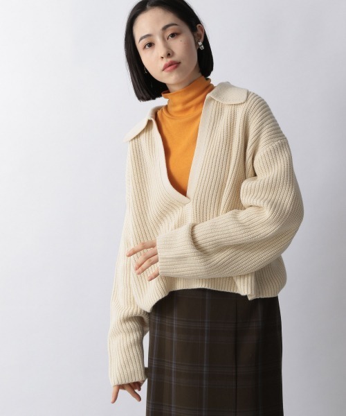 LOWRYS FARM（ローリーズファーム）の「アゼスキッパープルオーバーＬＳ　255515（ニット/セーター・レディース・アイボリー/ダークブラウン/グリーン・FREE）」の10枚目の写真