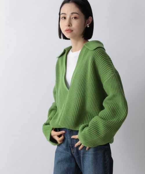 LOWRYS FARM（ローリーズファーム）の「アゼスキッパープルオーバーＬＳ　255515（ニット/セーター・レディース・アイボリー/ダークブラウン/グリーン・FREE）」の6枚目の写真