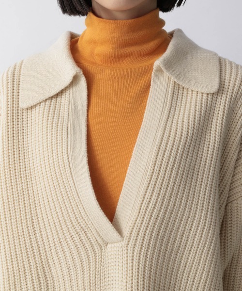 LOWRYS FARM（ローリーズファーム）の「アゼスキッパープルオーバーＬＳ　255515（ニット/セーター・レディース・アイボリー/ダークブラウン/グリーン・FREE）」の15枚目の写真