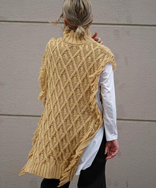 AULA AILA（アウラアイラ）の「AULA AILA（アウラ アイラ）別注ニットベスト（ベスト・レディース・ベージュ/レッド・0）」の19枚目の写真