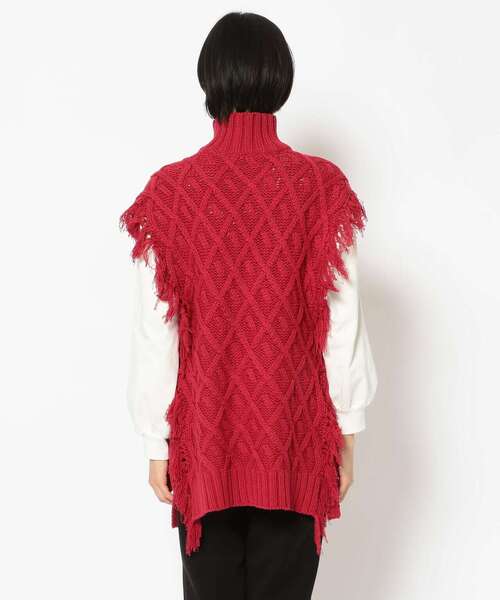 AULA AILA（アウラアイラ）の「AULA AILA（アウラ アイラ）別注ニットベスト（ベスト・レディース・ベージュ/レッド・0）」の18枚目の写真