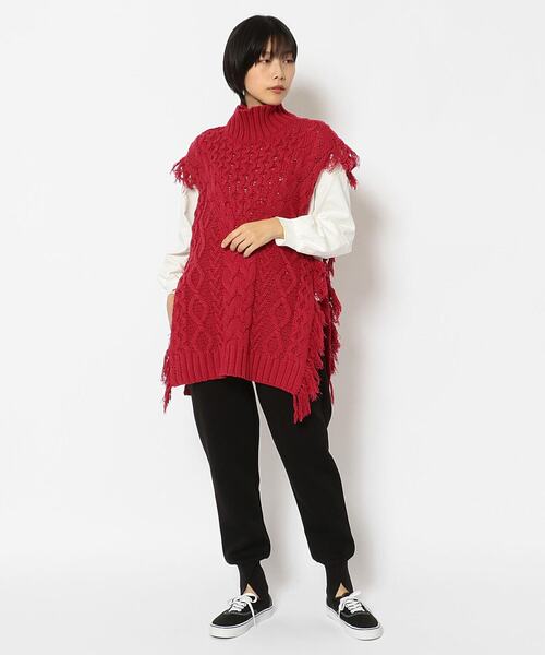 AULA AILA（アウラアイラ）の「AULA AILA（アウラ アイラ）別注ニットベスト（ベスト・レディース・ベージュ/レッド・0）」の17枚目の写真