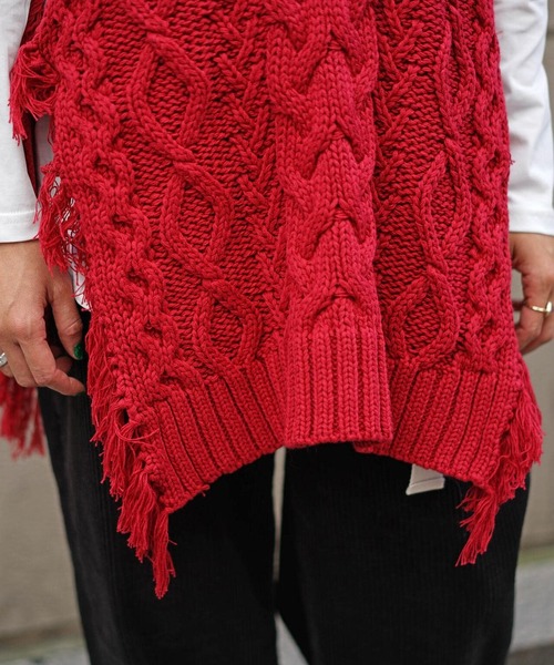 AULA AILA（アウラアイラ）の「AULA AILA（アウラ アイラ）別注ニットベスト（ベスト・レディース・ベージュ/レッド・0）」の10枚目の写真