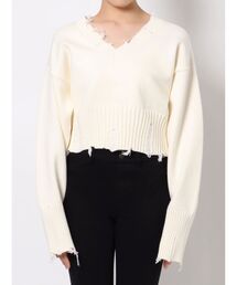 EMODA | ヘムクラッシュVネックニット(ニット/セーター)