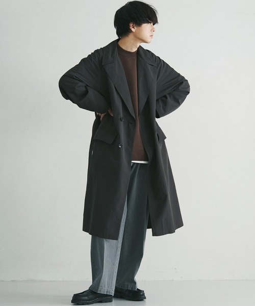 WYM LIDNM(ウィム バイ リドム)の「MILANO RIB BOTTLE NECK PO KNIT(ニット/セーター・メンズ・チャコールグレー/ライトグレー/ブラウン・S/M/L)」の5枚目の写真