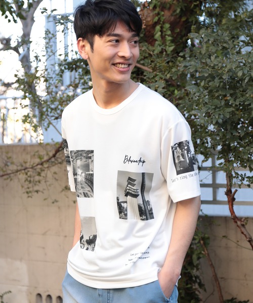UNION STATION(ユニオンステーション)の「メモリアルフォトプリントカットソー(Tシャツ/カットソー・メンズ・ホワイト/ブラック・LL/M/L)」の1枚目の写真