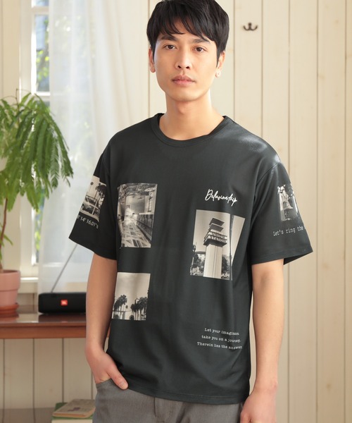 UNION STATION(ユニオンステーション)の「メモリアルフォトプリントカットソー(Tシャツ/カットソー・メンズ・ホワイト/ブラック・LL/M/L)」の2枚目の写真