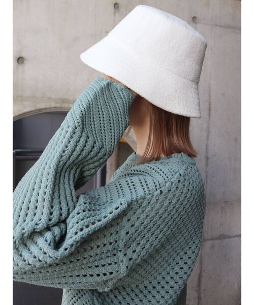 MURUA（ムルーア）の「パイルバケットハット（ハット・レディース・ブラック/アイボリー/ベージュ・FREE）」の19枚目の写真