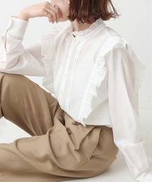 Spick & Span | コットンシルク ピンタックフリルブラウス(シャツ/ブラウス)