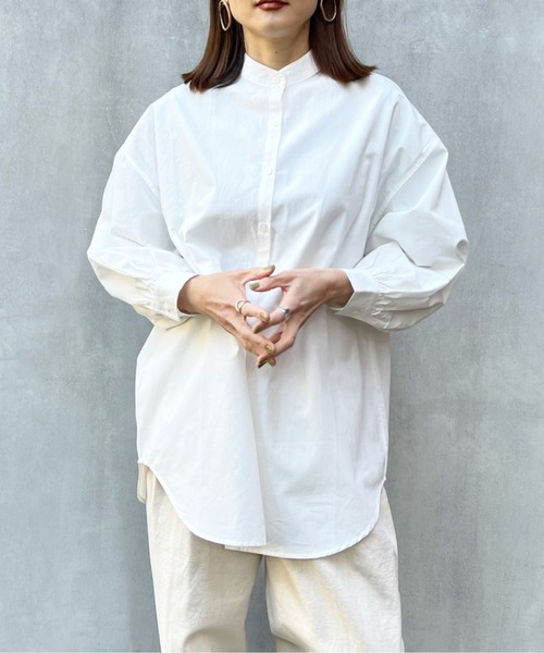 y/m by Yukie（イムバイユキエ）の「ブロードバンドカラーシャツ（シャツ/ブラウス・レディース・ブラック/オフホワイト・FREE）」の10枚目の写真