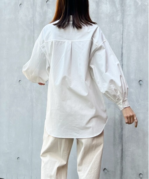 y/m by Yukie（イムバイユキエ）の「ブロードバンドカラーシャツ（シャツ/ブラウス・レディース・ブラック/オフホワイト・FREE）」の19枚目の写真