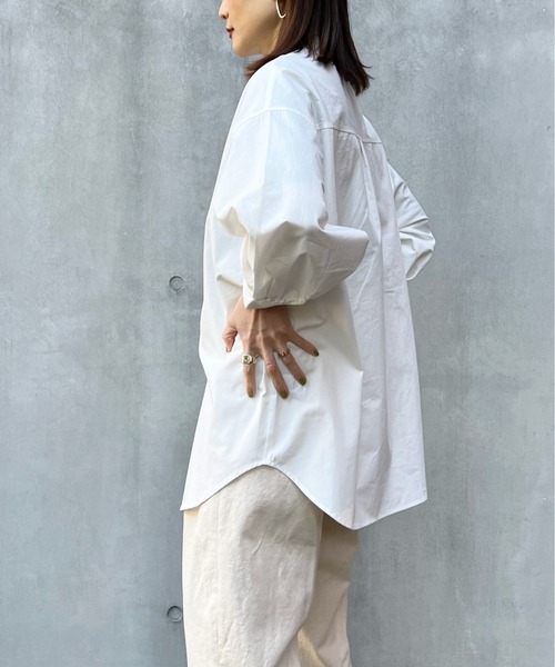 y/m by Yukie（イムバイユキエ）の「ブロードバンドカラーシャツ（シャツ/ブラウス・レディース・ブラック/オフホワイト・FREE）」の12枚目の写真