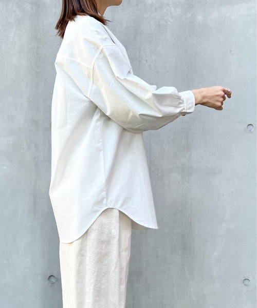 y/m by Yukie（イムバイユキエ）の「ブロードバンドカラーシャツ（シャツ/ブラウス・レディース・ブラック/オフホワイト・FREE）」の17枚目の写真