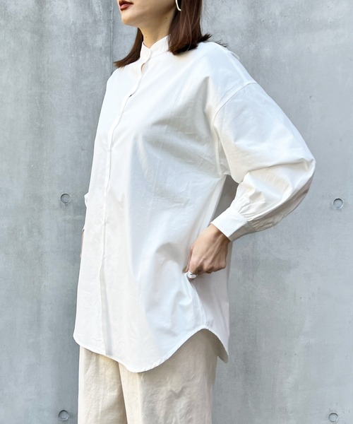 y/m by Yukie（イムバイユキエ）の「ブロードバンドカラーシャツ（シャツ/ブラウス・レディース・ブラック/オフホワイト・FREE）」の13枚目の写真