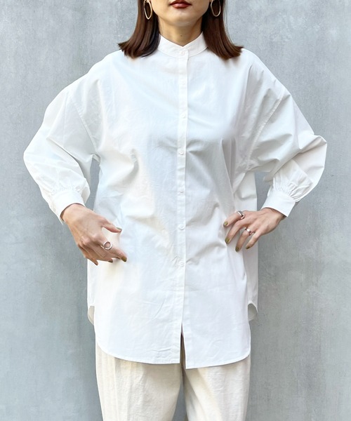 y/m by Yukie（イムバイユキエ）の「ブロードバンドカラーシャツ（シャツ/ブラウス・レディース・ブラック/オフホワイト・FREE）」の9枚目の写真