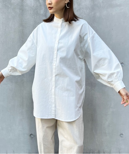 y/m by Yukie（イムバイユキエ）の「ブロードバンドカラーシャツ（シャツ/ブラウス・レディース・ブラック/オフホワイト・FREE）」の15枚目の写真