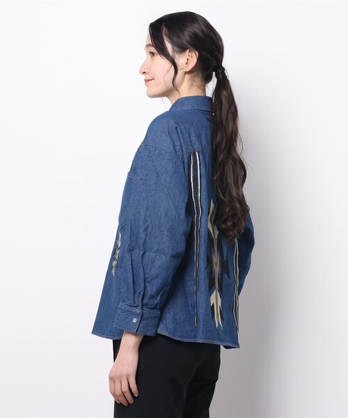 チャイハネ（チャイハネ）の「【チャイハネ】オルカジ刺繍デニムシャツ（シャツ/ブラウス・レディース・ダークブルー/ライトブルー・FREE）」の12枚目の写真