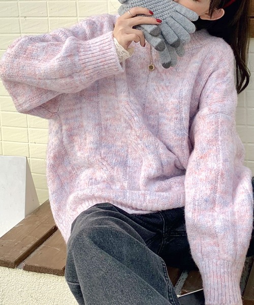Dita(ディータ)の「マシュマロカラーケーブルニット(ニット/セーター・レディース・オフホワイト/ベビーピンク・FREE)」の15枚目の写真