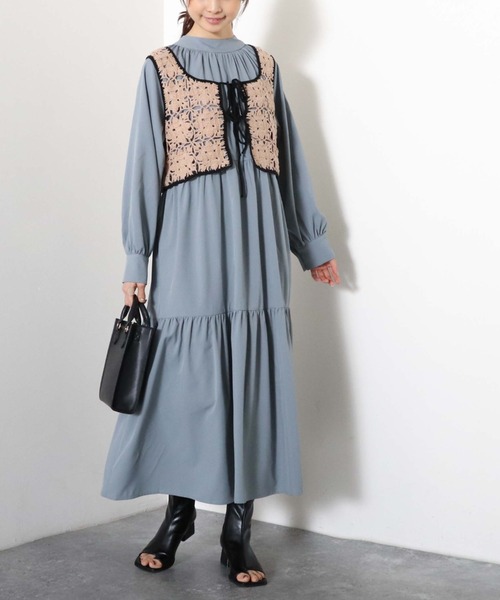archives（アルシーヴ）の「【入荷禁止】配色カギ針ビスチェ×２ＷＡＹワンピースＳＥＴ（ワンピース・レディース・ブラック/アイボリー/ピンクベージュ・MEDIUM）」の14枚目の写真