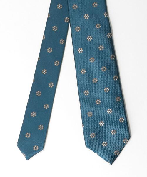 green label relaxing（グリーンレーベルリラクシング）の「GLR シルク② 8.0 小紋 ネクタイ（ネクタイ・メンズ・ターコイズブルー/ライム・FREE）」の3枚目の写真