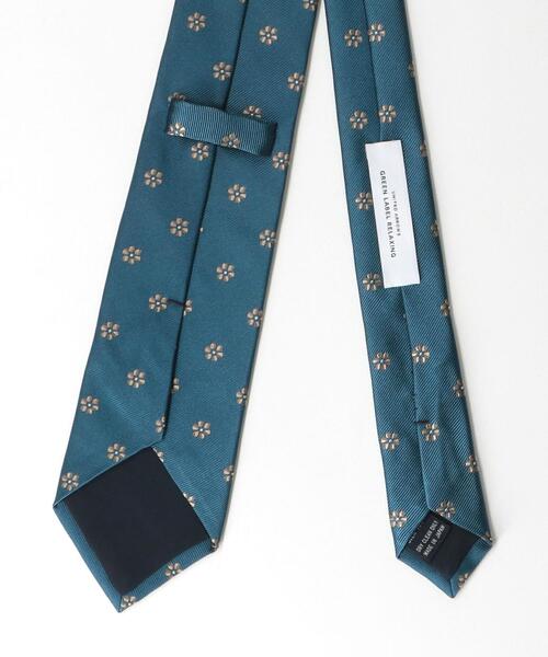 green label relaxing（グリーンレーベルリラクシング）の「GLR シルク② 8.0 小紋 ネクタイ（ネクタイ・メンズ・ターコイズブルー/ライム・FREE）」の4枚目の写真