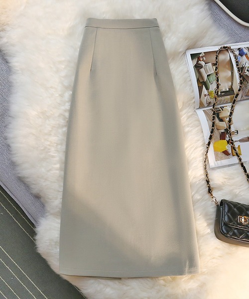 Anuenue(アヌエヌエ)の「タック入り 膝丈タイトスカート(スカート・レディース・ブラック/パープル/ライトグリーン・2L/S/M/L)」の5枚目の写真