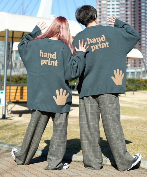 PairPair（ペアペア）の「ハンドサガラ刺繍ニットプルオーバー(ユニセックス)（ニット/セーター・レディース・グリーン/アイボリー/グレイッシュブルー・FREE）」の3枚目の写真