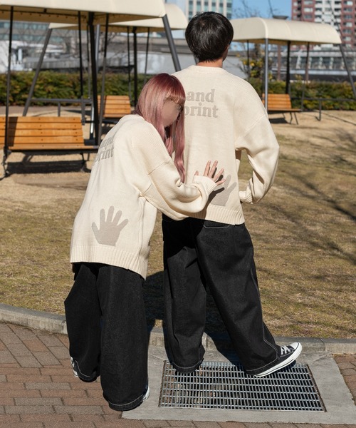 PairPair（ペアペア）の「ハンドサガラ刺繍ニットプルオーバー(ユニセックス)（ニット/セーター・レディース・グリーン/アイボリー/グレイッシュブルー・FREE）」の9枚目の写真