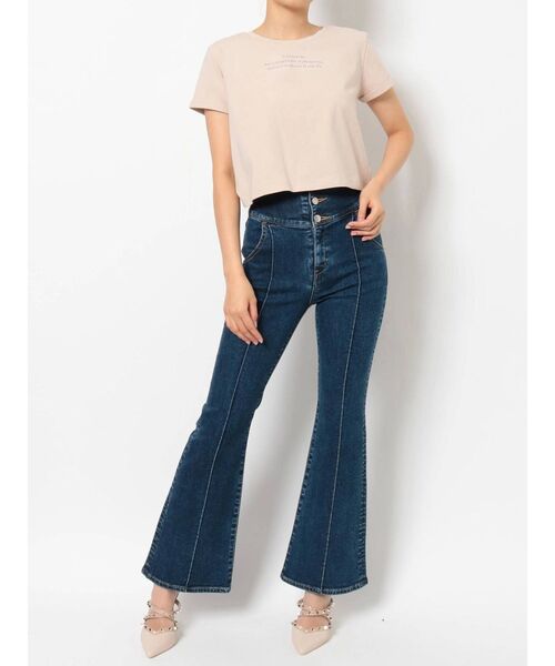 RESEXXY（リゼクシー）の「セイムカラー刺繍ロゴTシャツ（Tシャツ/カットソー・レディース・ホワイト/ブルー/ベージュ/ブラック/ブラウン・FREE）」の8枚目の写真