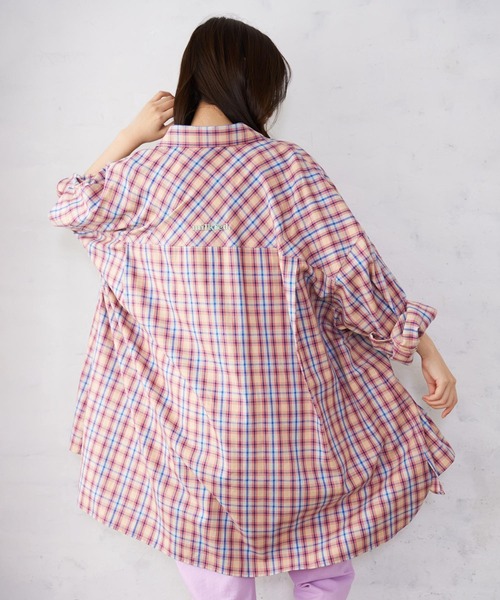 MILKFED.（ミルクフェド）の「EMBROIDERED LOGO PLAID SHIRT（シャツ/ブラウス・レディース・ピンク/グリーン/ライトグリーン・ONE SIZE）」の9枚目の写真