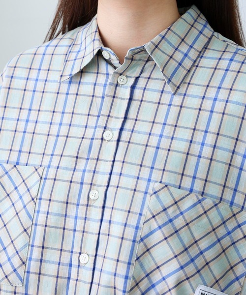 MILKFED.（ミルクフェド）の「EMBROIDERED LOGO PLAID SHIRT（シャツ/ブラウス・レディース・ピンク/グリーン/ライトグリーン・ONE SIZE）」の19枚目の写真