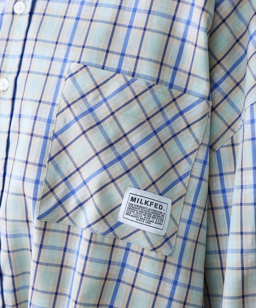 MILKFED.（ミルクフェド）の「EMBROIDERED LOGO PLAID SHIRT（シャツ/ブラウス・レディース・ピンク/グリーン/ライトグリーン・ONE SIZE）」の17枚目の写真