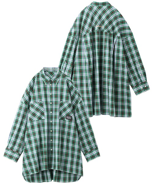 MILKFED.（ミルクフェド）の「EMBROIDERED LOGO PLAID SHIRT（シャツ/ブラウス・レディース・ピンク/グリーン/ライトグリーン・ONE SIZE）」の22枚目の写真